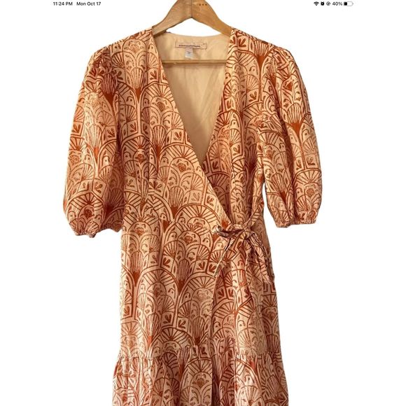 Hutch Dresses New Anthropologie X Hutch Vneck Tiered Wrap Midi Dress In Pink Size S Poshmark